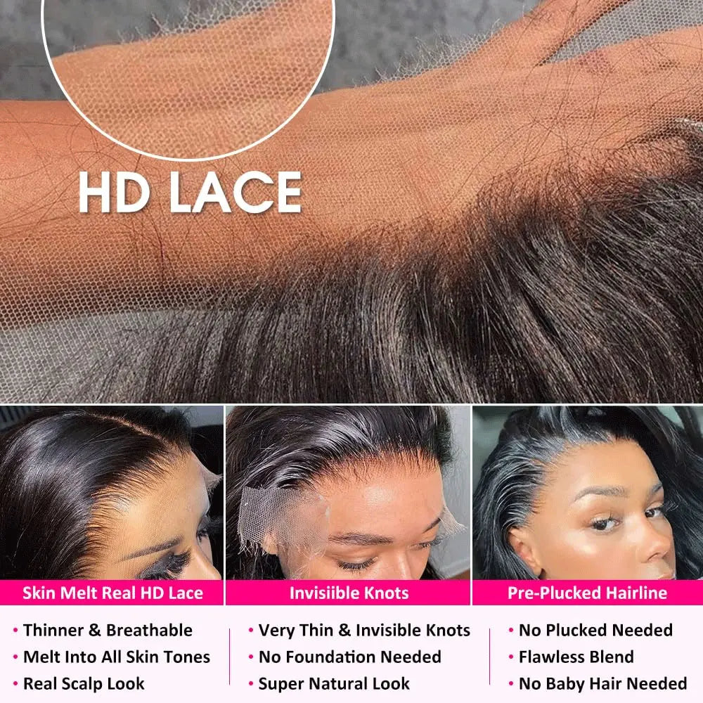 13X6 HD Body Wave Lace Front Wig – 250% Density Human Hair Wig | Glueless Pre-Plucked Wig