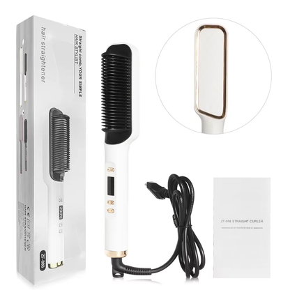Electric Hot Comb Hair Straightener Brush | Negative Ion Multifunctional Anti-Scalding Styling Tool for Smooth, Frizz-Free Hair