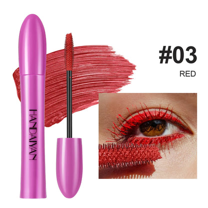 Colorful Silk Mascara Blue Red Black Cream Length Waterproof Smudge-Proof Colored Thickening Lengthening Curling Makeup Cosmetic