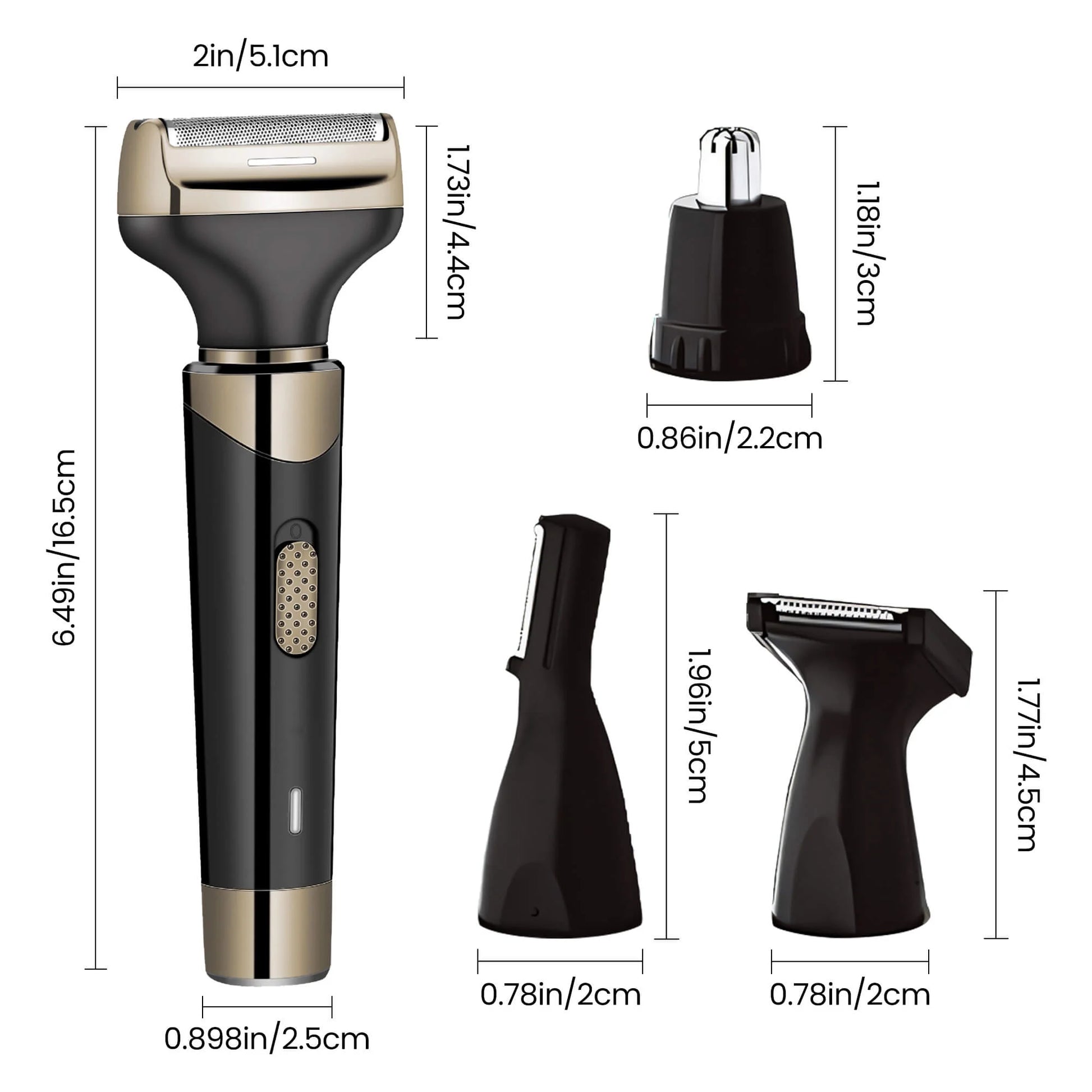 , 4 in 1 Electric Razor for Men, Cordless Waterproof Ear and