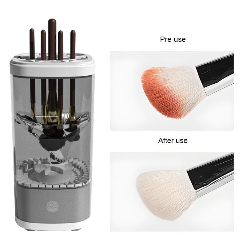 Makeup Brush Cleaner,  Premium Electric Makeup Brush and Sponge Cleaner Machine Super-Fast Dry and Deep Clean, Automatic Makeup Brush Cleaner Solution for Makeup Brushes & Tools