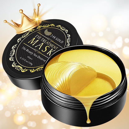 24K Gold Eye Mask Collagen Patches for Hydrating and Firming, Reduce Fine Line, Eye Bags, Wrinkles and Dark Circles-60Pcs
