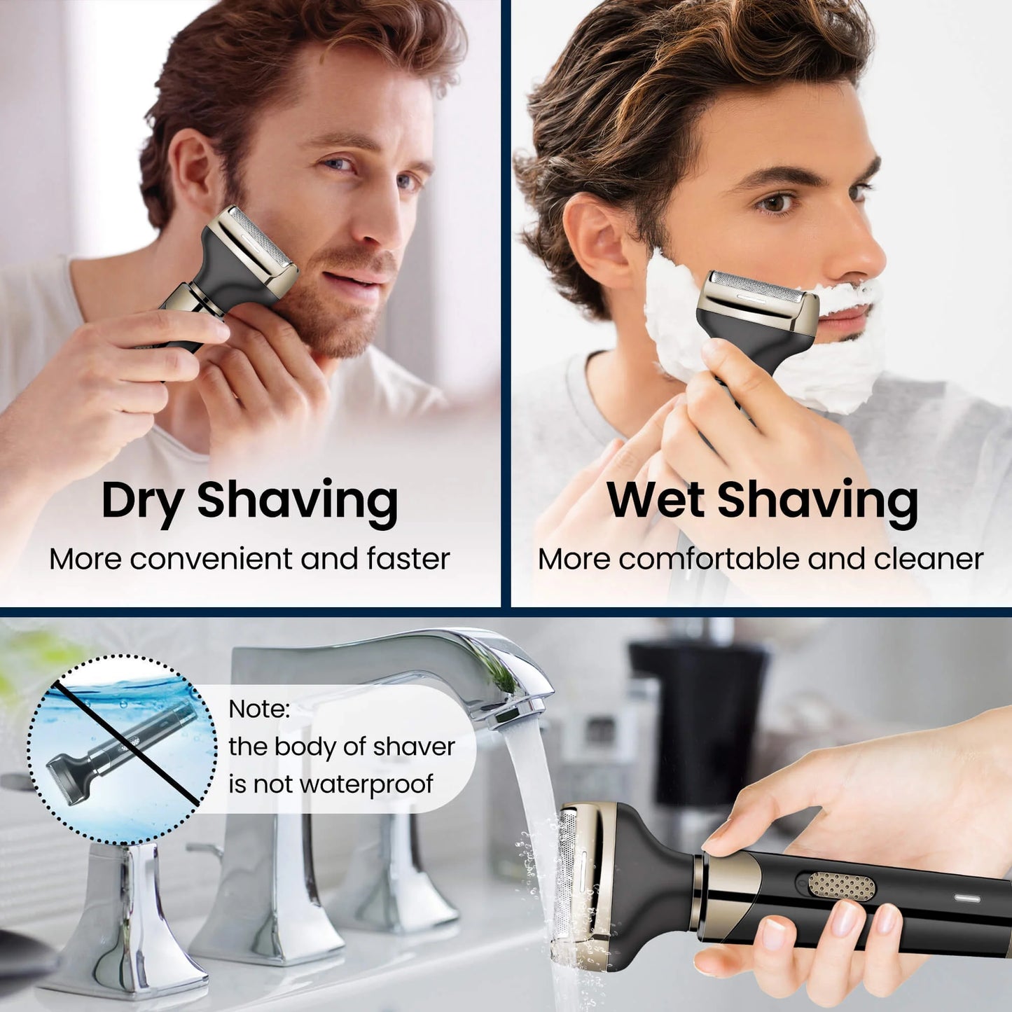 , 4 in 1 Electric Razor for Men, Cordless Waterproof Ear and