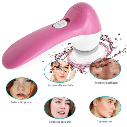 Rechargeable Electric Facial Cleansing Brush - Spa Quality Skin Care Massager & Deep Cleaning Tool