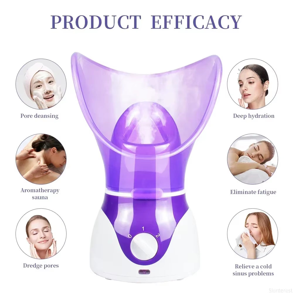 Facial Steamer Nano Steamer 50ML Hot Sprayer Skin Moisturizing Face Humidifier Pores Cleansing Skin Deep Hydration Control Oil