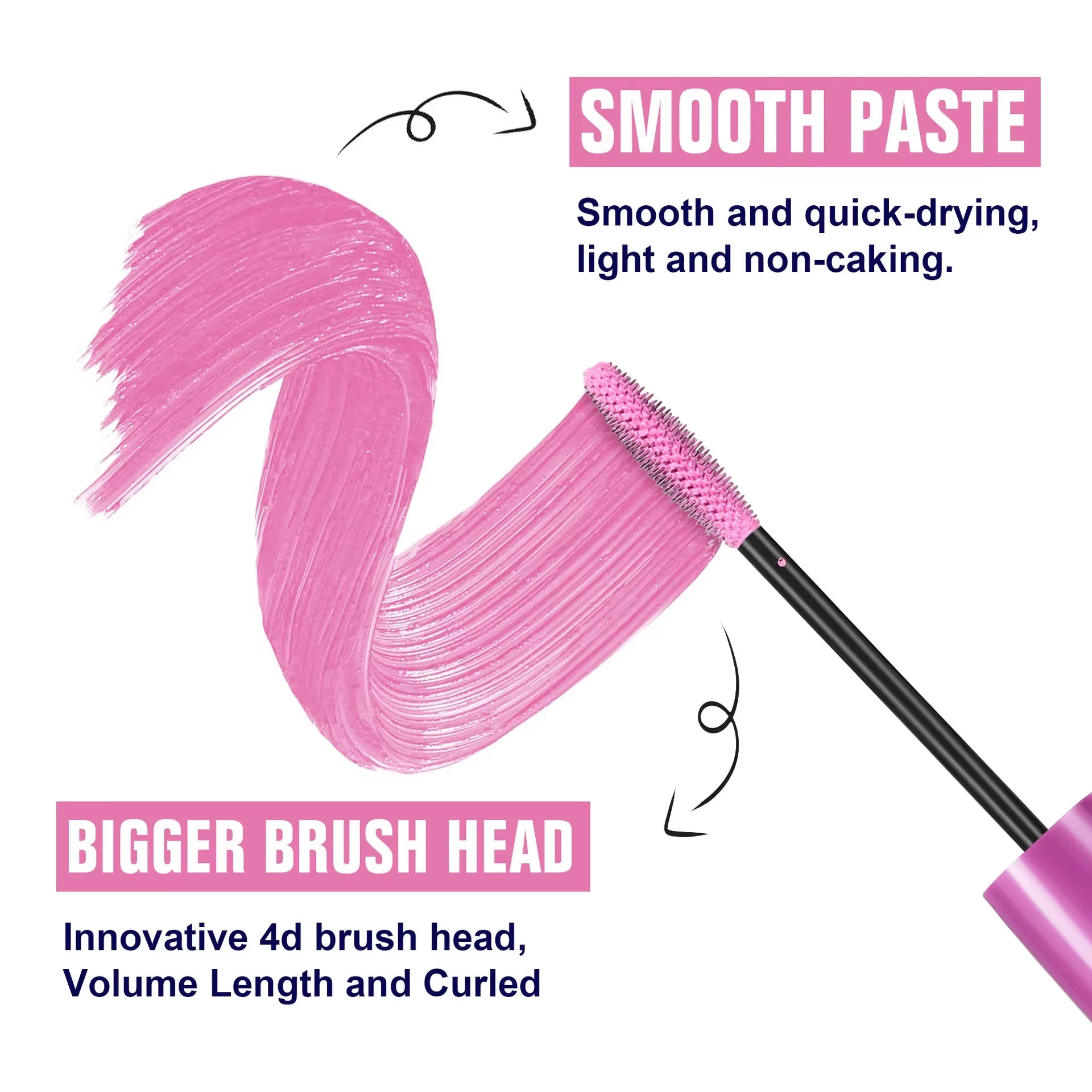 Colorful Silk Mascara Blue Red Black Cream Length Waterproof Smudge-Proof Colored Thickening Lengthening Curling Makeup Cosmetic