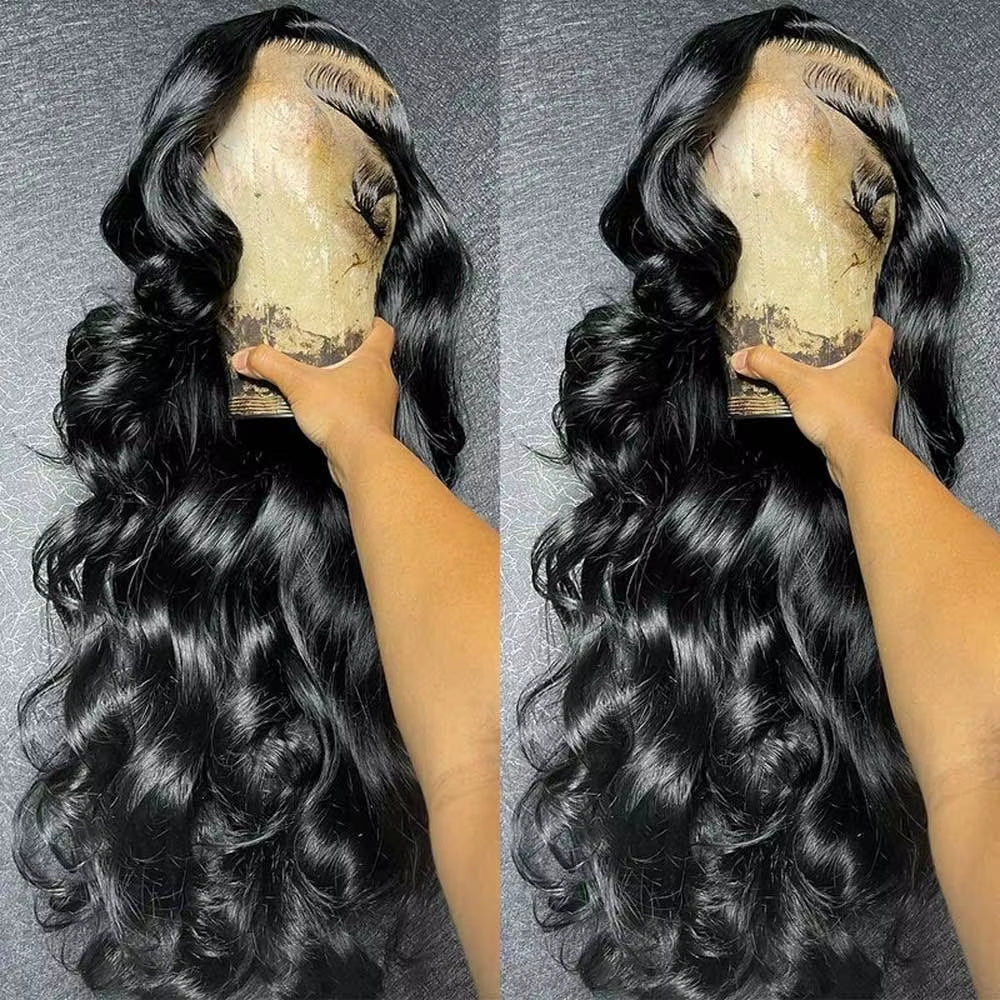 13X6 Lace Front Wigs Human Hair 250 Density Hd Body Wave Lace Frontal Human Hair Wigs for Women Glueless Pre Plucked Black Wig