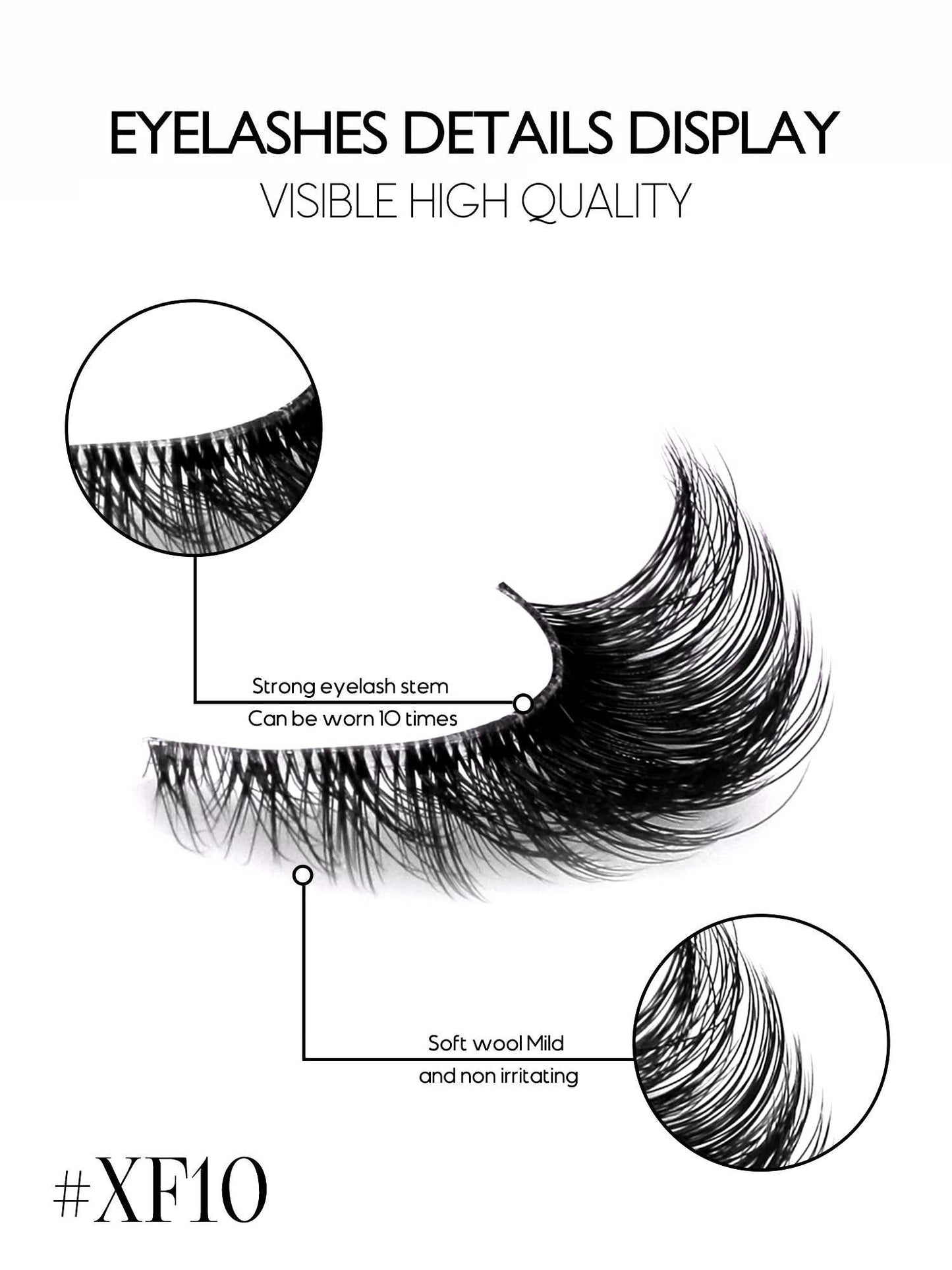 GROINNEYA Cat Eye Lashes Natural Long Clear Band Lashes Winged End Eye Elongated Eyelashes Faux Mink Eyelashes Makeup