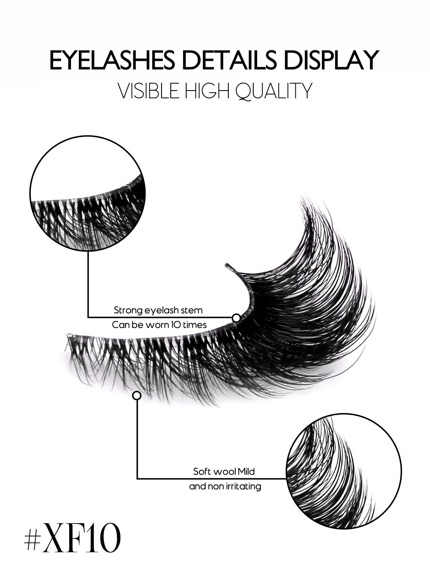 GROINNEYA Cat Eye Lashes Natural Long Clear Band Lashes Winged End Eye Elongated Eyelashes Faux Mink Eyelashes Makeup