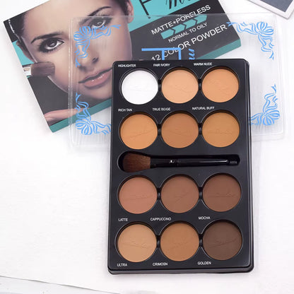 Coffee Color Contour Palette Makeup 12 Colors Long-Lasting Matte Eyeshadow Face Highlighters Make up Contouring Powder Cosmetics