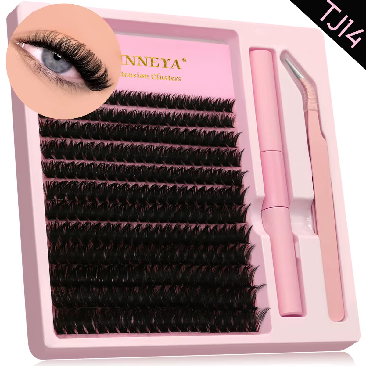 DIY Lash Extension Kit Natural Volume Includes Eyelash Tweezers Bonding Glue for Salon-Quality Results at Home Makeup
