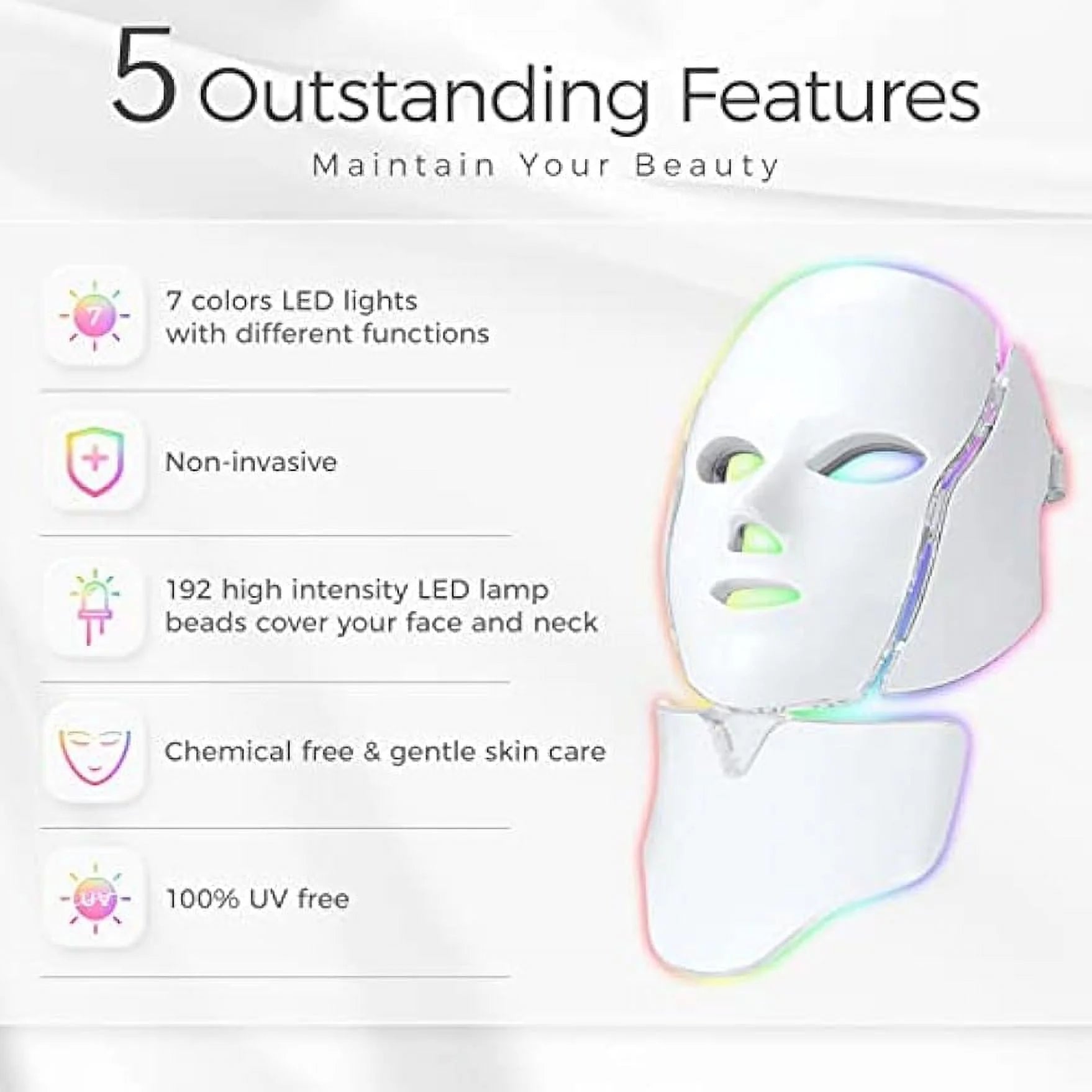 Revitalize Your Skin with 7-Color LED Face Mask - Acne Reduction & Radiant Skin Therapy!