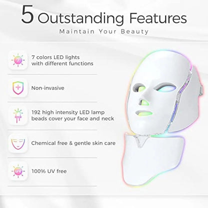 Revitalize Your Skin with 7-Color LED Face Mask - Acne Reduction & Radiant Skin Therapy!