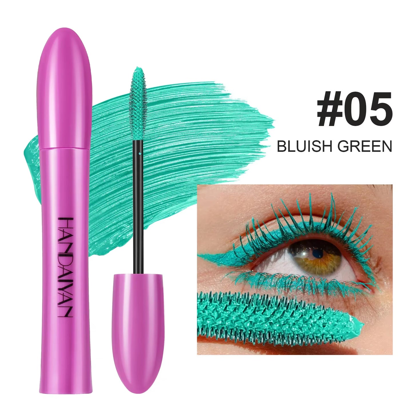 Colorful Silk Mascara Blue Red Black Cream Length Waterproof Smudge-Proof Colored Thickening Lengthening Curling Makeup Cosmetic