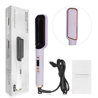 Electric Hot Comb Hair Straightener Brush | Negative Ion Multifunctional Anti-Scalding Styling Tool for Smooth, Frizz-Free Hair