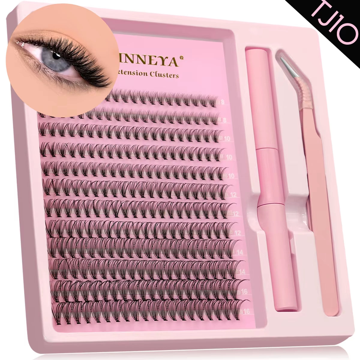 DIY Lash Extension Kit Natural Volume Includes Eyelash Tweezers Bonding Glue for Salon-Quality Results at Home Makeup