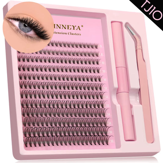 DIY Lash Extension Kit Natural Volume Includes Eyelash Tweezers Bonding Glue for Salon-Quality Results at Home Makeup