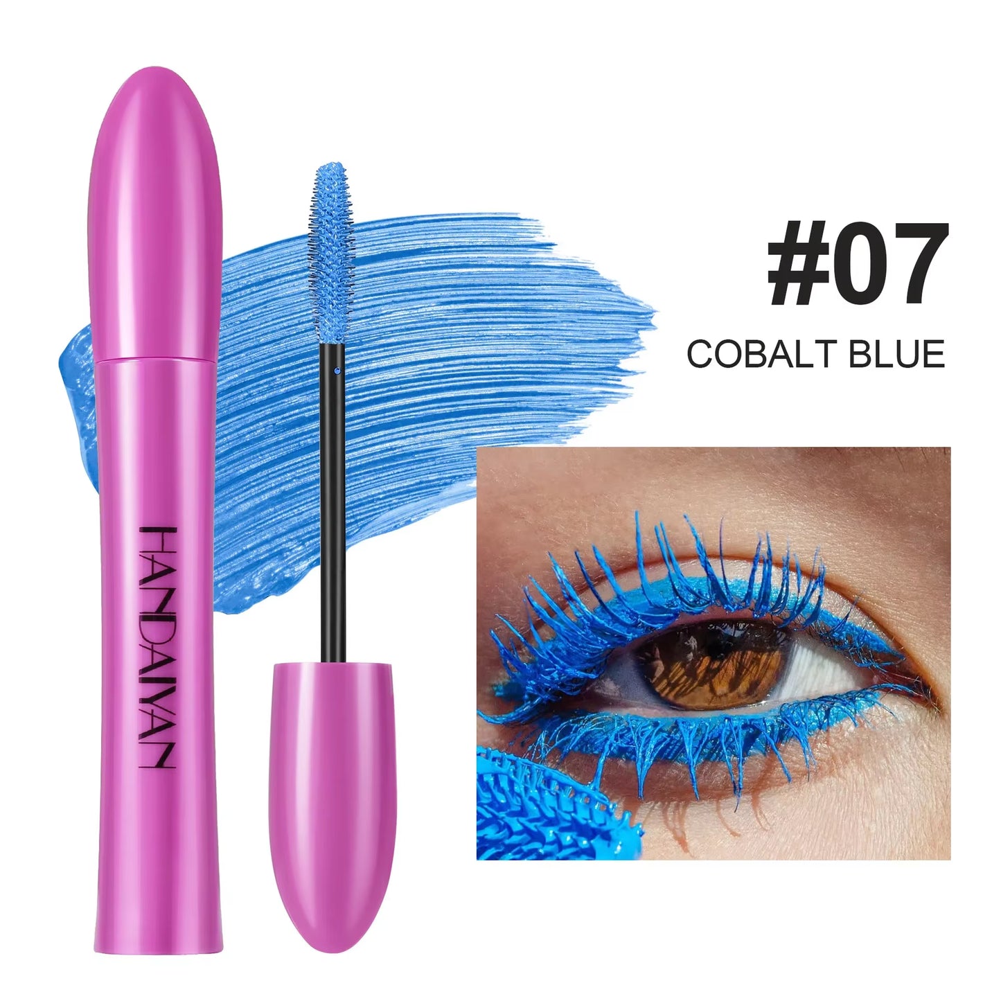 Colorful Silk Mascara Blue Red Black Cream Length Waterproof Smudge-Proof Colored Thickening Lengthening Curling Makeup Cosmetic