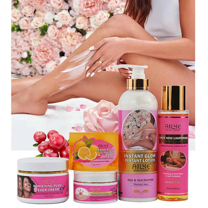 AILEK Natural Skin Cleansing Set, Cleanses Darkness, Stains, Moisturizes, Whitening, Boost Radiance to the Skin. Organic, Vegan