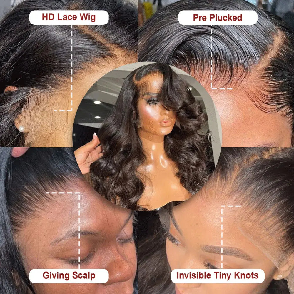 13X6 HD Body Wave Lace Front Wig – 250% Density Human Hair Wig | Glueless Pre-Plucked Wig