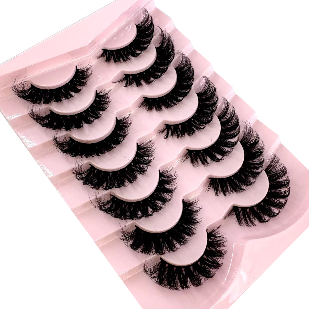 Bangzz Beauty Online – 7 Pairs Russian Strip Lashes | DD Curl Fluffy False Lashes Pack for a Voluminous, Dramatic Look