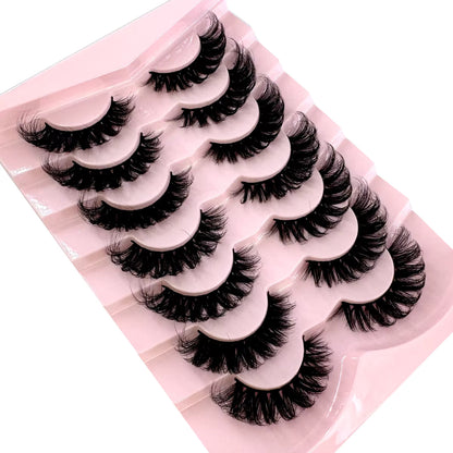 Bangzz Beauty Online – 7 Pairs Russian Strip Lashes | DD Curl Fluffy False Lashes Pack for a Voluminous, Dramatic Look