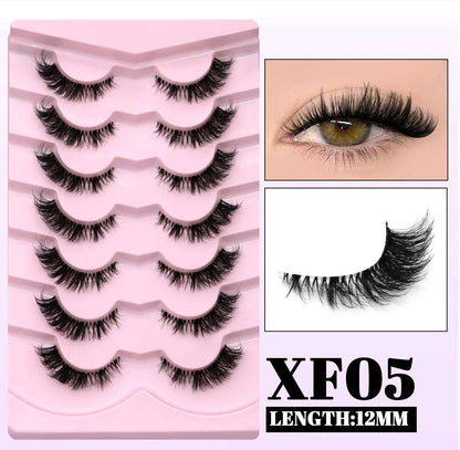 Bangzz Beauty Online – Fox Eye False Eyelashes 7 Pairs Pack | Wispy, Fluffy, Cat Eye Look with Faux Mink Lashes