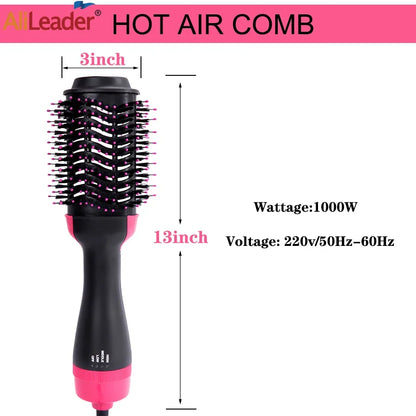 Women Hair Dryer Brush Hair Dryer Straightener Curler Massager 4 in 1 Rapid Warming One Step Volumizer Hot-Air Hair Brushes