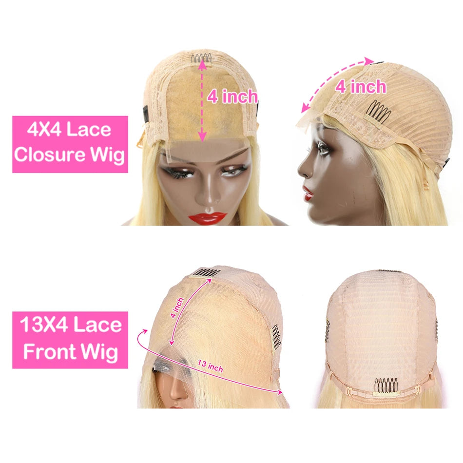 613 Blonde Lace Front Human Hair Bob Wig