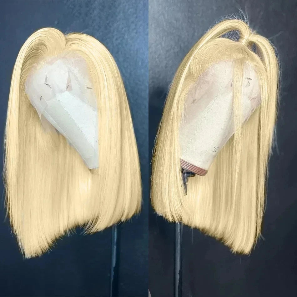 613 Bob Honey Blonde Lace Front Human Hair Wigs for Women Human Hair Remy Brazilian Cheap 13X4 Straight Short Bob Wig 10 14 Inch