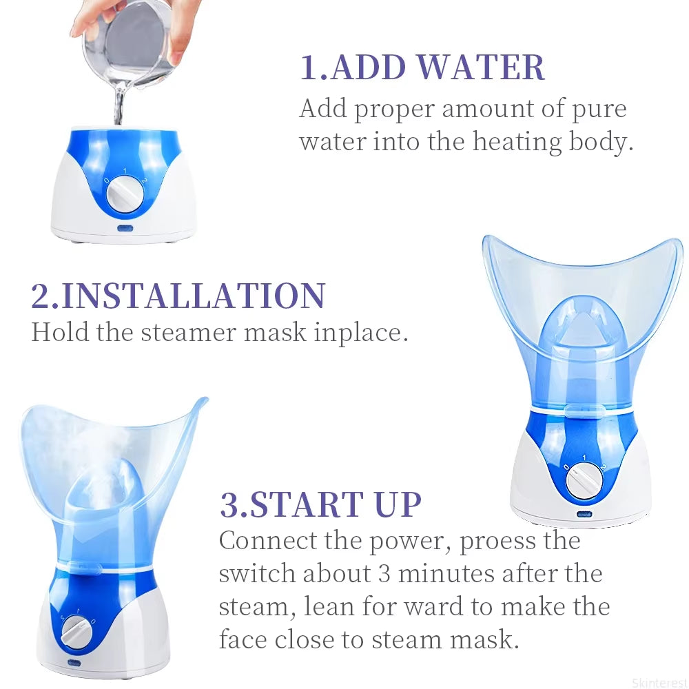 Facial Steamer Nano Steamer 50ML Hot Sprayer Skin Moisturizing Face Humidifier Pores Cleansing Skin Deep Hydration Control Oil