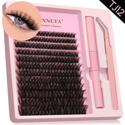 DIY Lash Extension Kit Natural Volume Includes Eyelash Tweezers Bonding Glue for Salon-Quality Results at Home Makeup