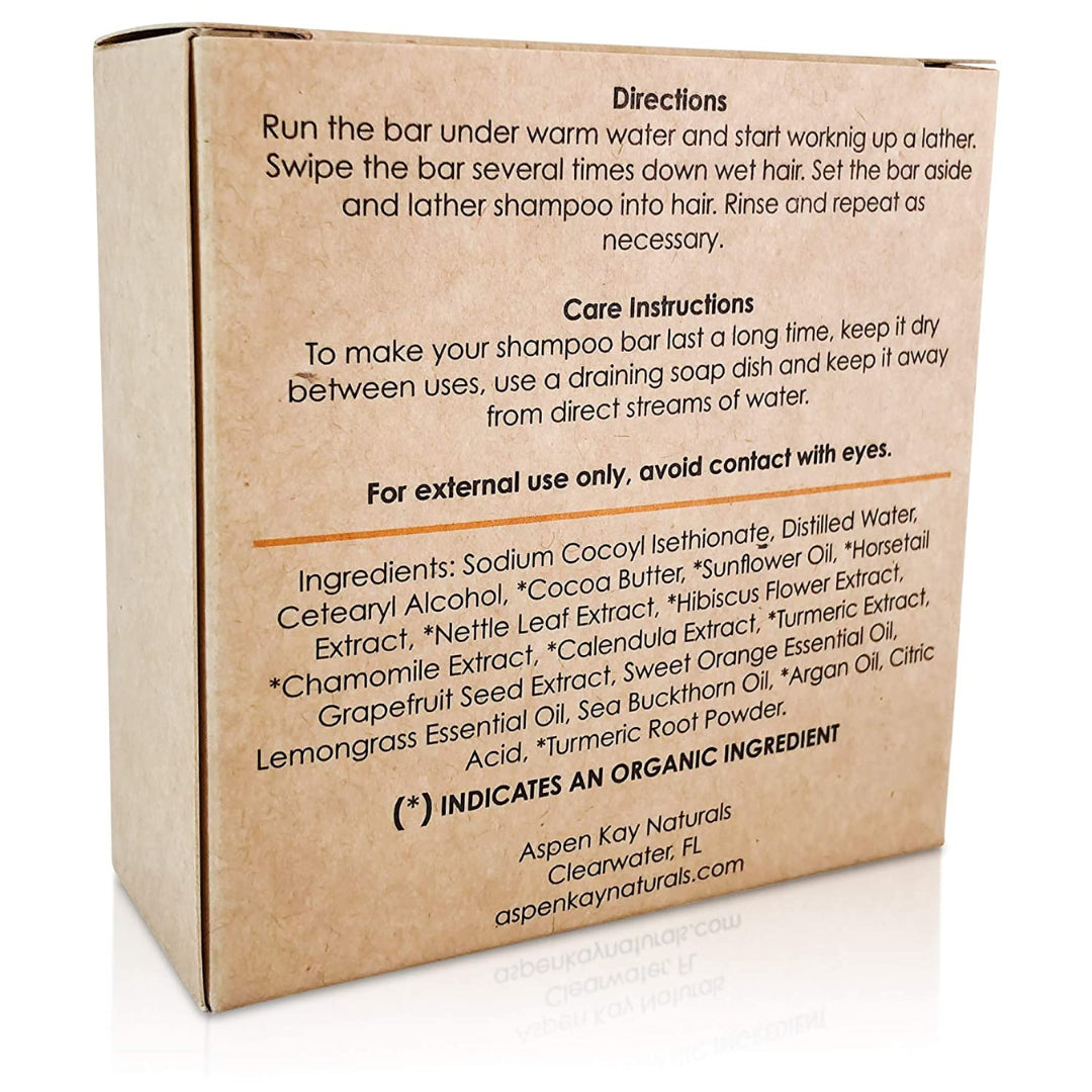 Solid Shampoo Bar, Made with Natural & Organic Ingredients, Sulfate-Free, Cruelty-Free & Vegan, All Hair Types, 3 Ounce Bar (Lemongrass & Sweet Orange)