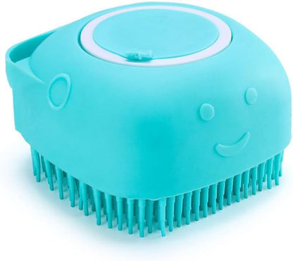 Dog Grooming Brush - Silicone Pet Bath Massage Brush for Gentle Cleaning & Stress Relief - Waterproof Dog Brush for All Breeds Puppies (Pink)