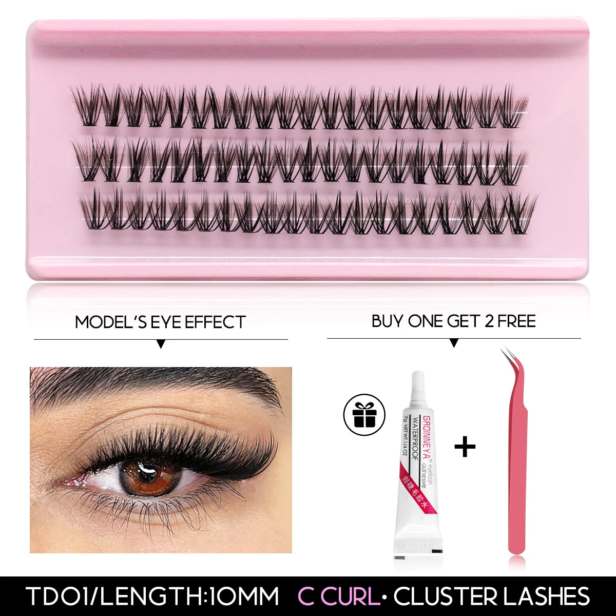 DIY Lash Extension Kit Natural Volume Includes Eyelash Tweezers Bonding Glue for Salon-Quality Results at Home Makeup