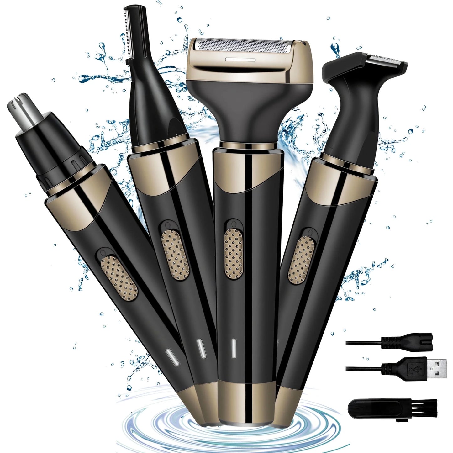 , 4 in 1 Electric Razor for Men, Cordless Waterproof Ear and