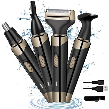 , 4 in 1 Electric Razor for Men, Cordless Waterproof Ear and