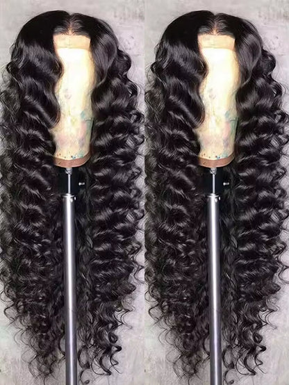40 42 Inch HD Loose Deep Wave 13X6 Lace Front Human Hair Wigs Brazilian Curly Water Wavy 13X4 Lace Frontal Wigs for Women 250%