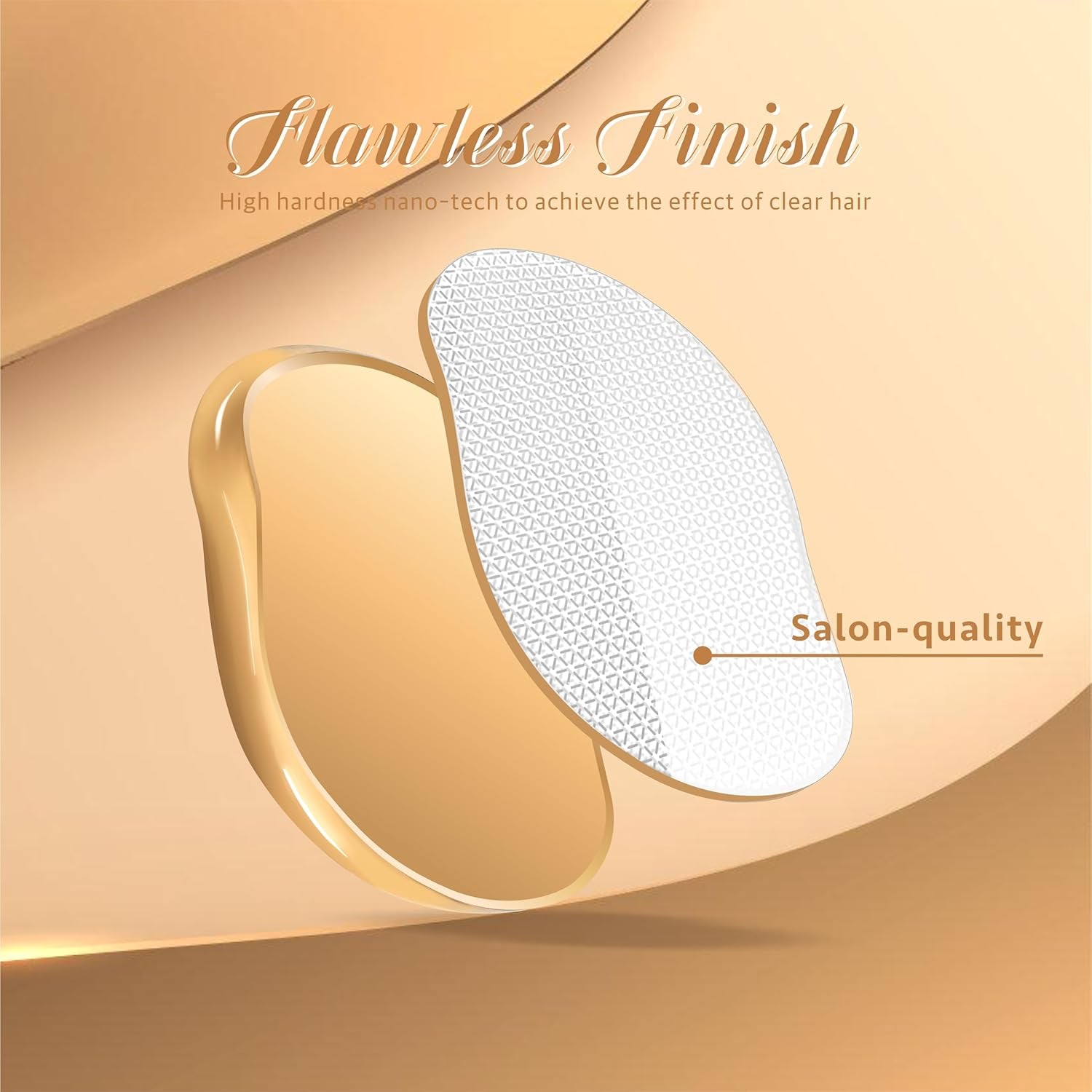 Crystal Hair Remover, Crystal Hair Eraser, Nano Glass Hair Razor Epilator Tools for Women & Men, Gold