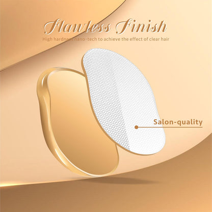 Crystal Hair Remover, Crystal Hair Eraser, Nano Glass Hair Razor Epilator Tools for Women & Men, Gold