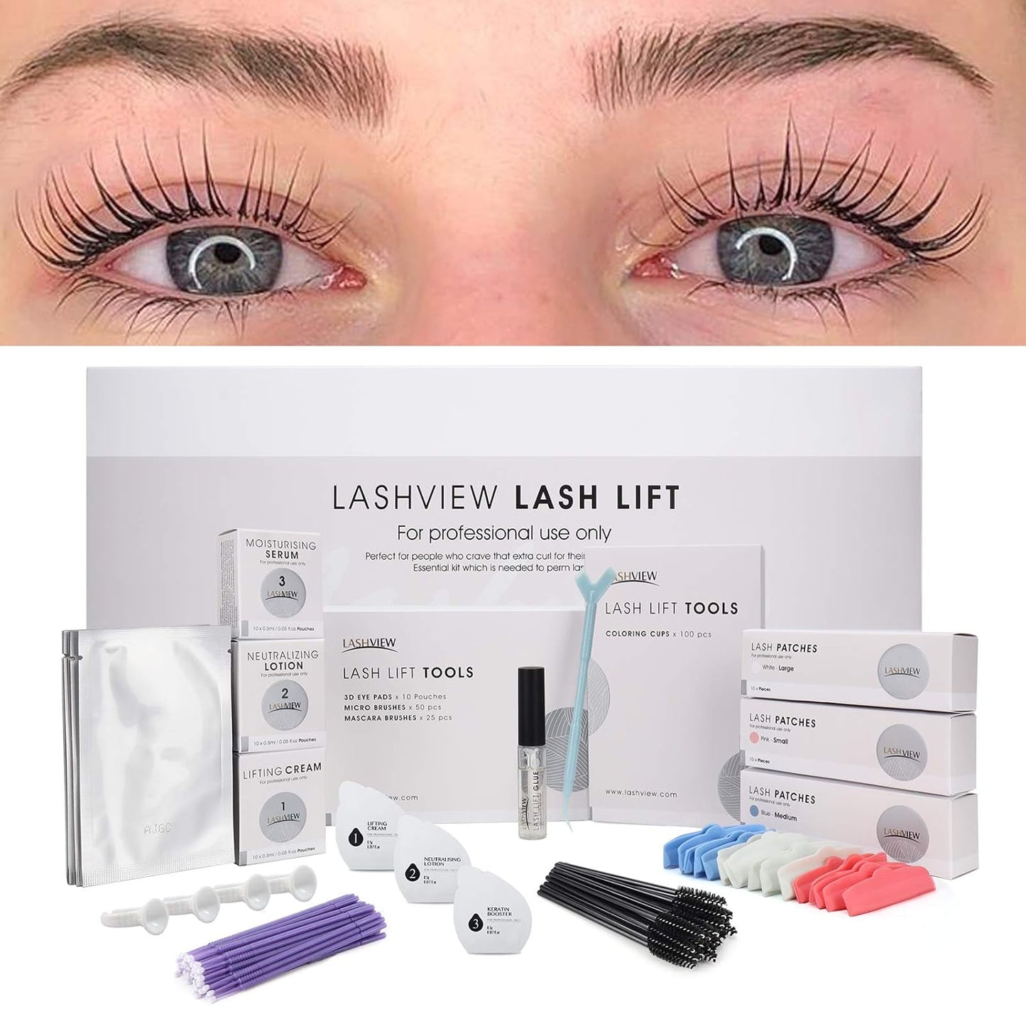 Lash Lift Kit, Eyelash Perm Kit, Professional Eyelash Curling Lash Extension Set,Lash Curling, Semi-Permanent Curling Perming Wave Suitable for Salon