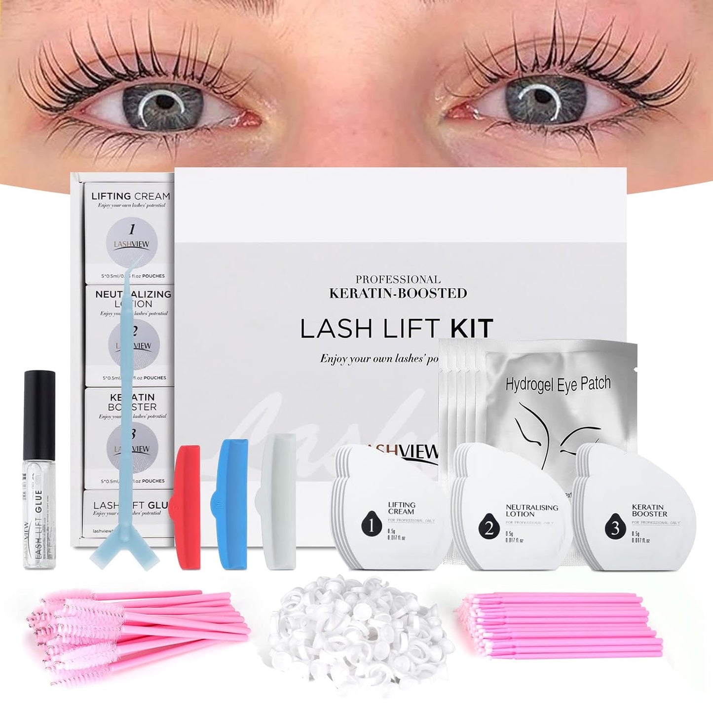Lash Lift Kit, Eyelash Perm Kit, Professional Eyelash Curling Lash Extension Set,Lash Curling, Semi-Permanent Curling Perming Wave Suitable for Salon
