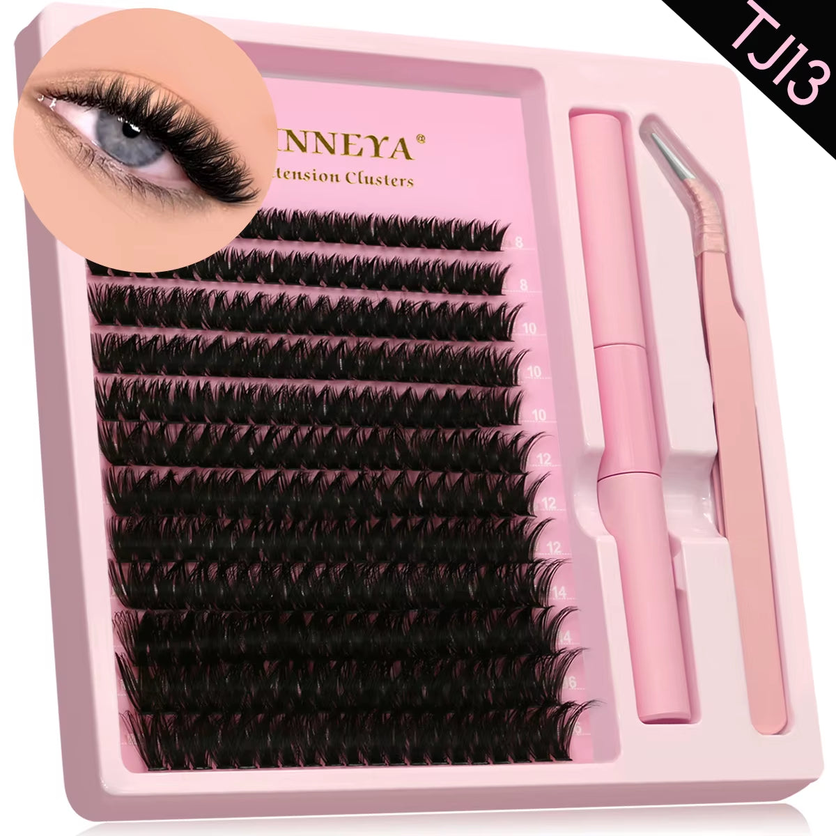 DIY Lash Extension Kit Natural Volume Includes Eyelash Tweezers Bonding Glue for Salon-Quality Results at Home Makeup
