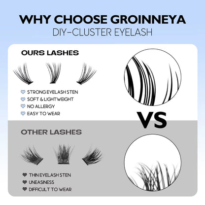 DIY Lash Extension Kit Natural Volume Includes Eyelash Tweezers Bonding Glue for Salon-Quality Results at Home Makeup