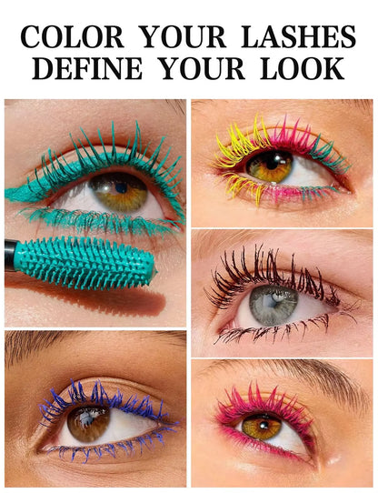 Colorful Silk Mascara Blue Red Black Cream Length Waterproof Smudge-Proof Colored Thickening Lengthening Curling Makeup Cosmetic