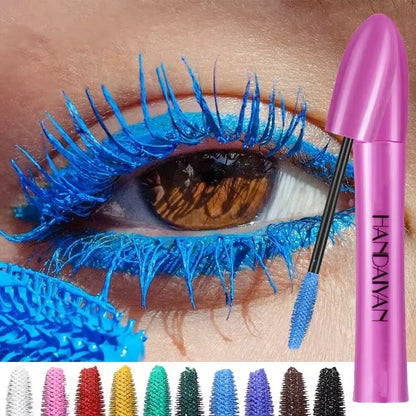 Colorful Silk Mascara Blue Red Black Cream Length Waterproof Smudge-Proof Colored Thickening Lengthening Curling Makeup Cosmetic