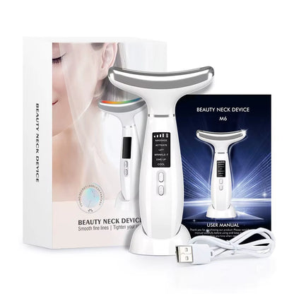EMS Neck Slimming Massager with LED Photon Therapy | Hot & Cold Compress | Skin Rejuvenation & Anti-Wrinkle Device